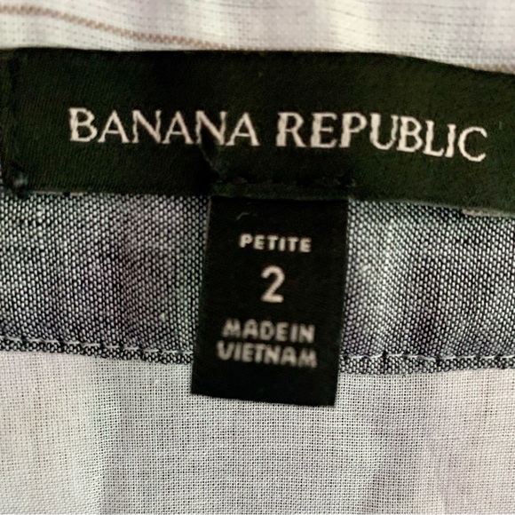 BANANA REPUBLIC COTTON LINEN STRIPED DRESS LINED GRAY 2 P - Picture 7 of 7